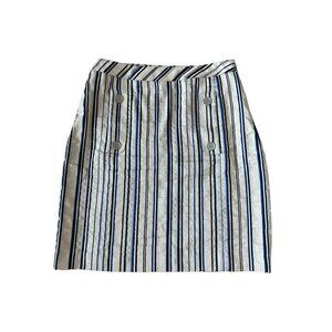 LAFAYETTE 148 Striped Nautical Button Pencil Skirt Size 2